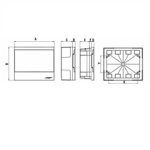 Размери Слаботокова кутия 248 x 318 мм вграден монтаж безхалогенна