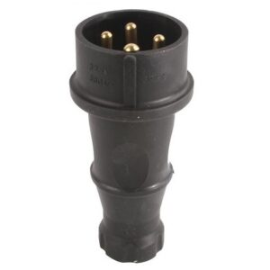 Прав щепсел трифазен 3х16А 380V гумиран IP44 на производител Mutlusan.