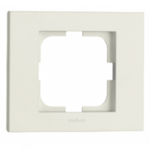 Рамка за ключове и контакти единична хоризонтална OVIVO серия GRANO бял