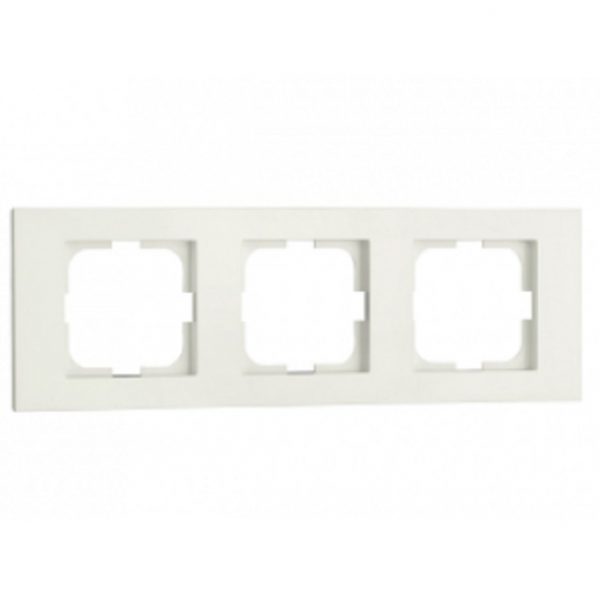 Рамка за ключове и контакти тройна хоризонтална OVIVO серия GRANO бял
