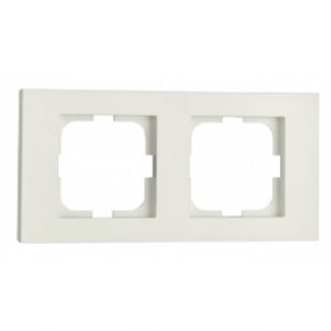 Рамка за ключове и контакти двойна хоризонтална OVIVO серия GRANO бял