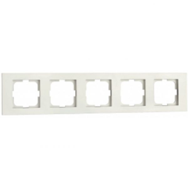 Рамка за ключове и контакти петорна хоризонтална OVIVO серия GRANO бял