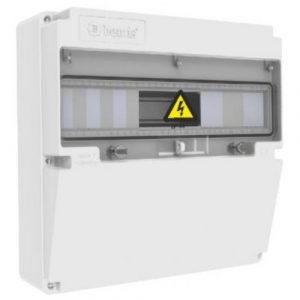 Комбинационна кутия с табло за прекъсвачи с възможност за вграждане на контакти и 1 ред DIN шина за автоматични прекъсвачи 17 модула на производител Bemis