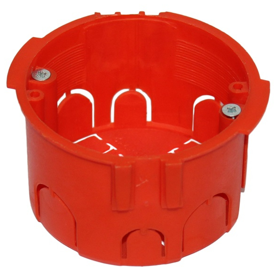 РVС Конзолна съединителна кутия за гипсокартон без капак 45 мм ф70 мм оранжева на производител Borsan. - Електрически табла, Кутии
