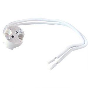 Порцеланова фасунга с кабел за халогенна лампа LB Light бяла, G5.3