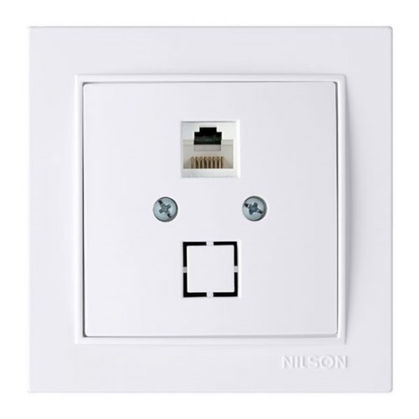 Компютърна розетка Nilson Thor бяла, 10А, RJ45 CAT6, IP20