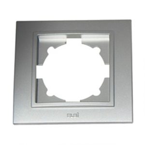 Рамка за ключове и контакти единична хоризонтална серия ZENA сив металик на производител EL-BI Electric. - Контакти и ключове, Модулни