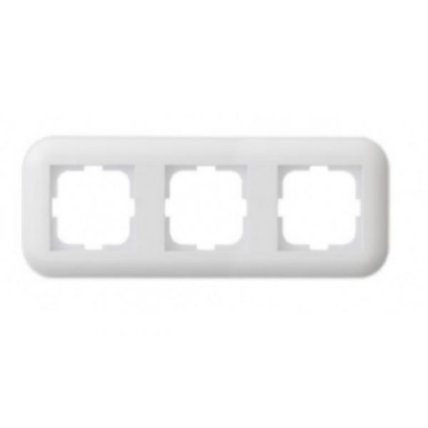 Тройна хоризонтална рамка Ovivo серия Prime Loft бял - Контакти и ключове, Модулни