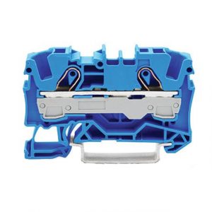 Пружинна редова клема TOPJOBS® 1 вход/1 изход, 2.5мм², синя, монтаж на DIN шина 35×15 и 35×7.5, производител Wago.