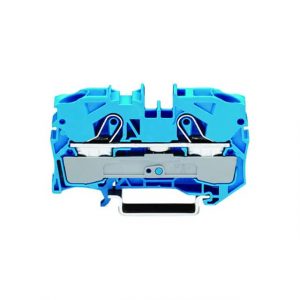 Пружинна редова клема TOPJOBS® 1 вход/1 изход, 10мм², синя, монтаж на DIN шина 35×15 и 35×7.5, производител Wago.