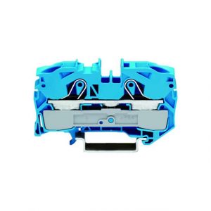 Пружинна редова клема TOPJOBS® 1 вход/1 изход, 16мм², синя, монтаж на DIN шина 35×15 и 35×7.5, производител Wago.