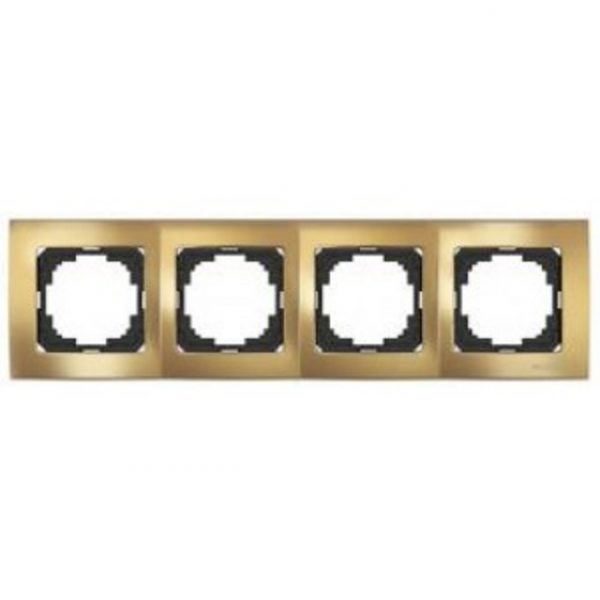 Луксозна метална рамка за ключове и контакти четворна на Nilson серия TOURAN LUX златно