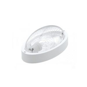Влагозащитена стенна лампа овал, цвят бял, Е27 max60W, 220V, IP65, PVC производител Borsan.