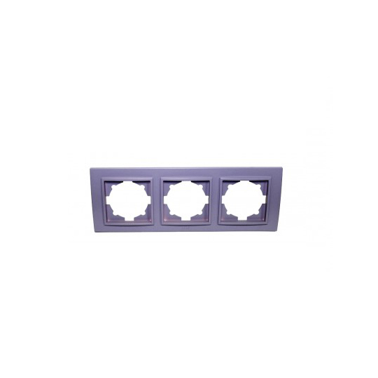 Рамка за ключове и контакти тройна хоризонтална лилава серия Zena Colorline на производител EL-BI. - Контакти и ключове, Модулни