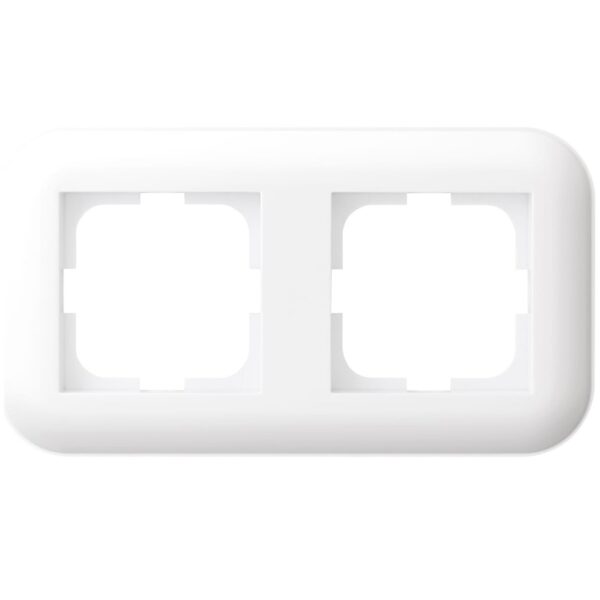 Двойна хоризонтална рамка за контакти, ключове, розетки и бутони Ovivo серия Prime Loft бяла