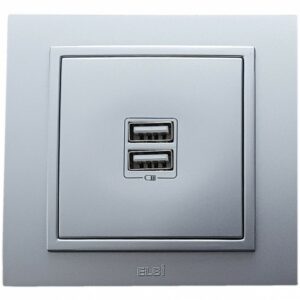 2 броя USB зарядни 5V 2.1A Zena сив металик на производител EL-BI Electric.