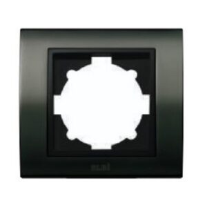 Единична хоризонтална рамка за ключове и контакти ELBI Zena Platin перлено черно