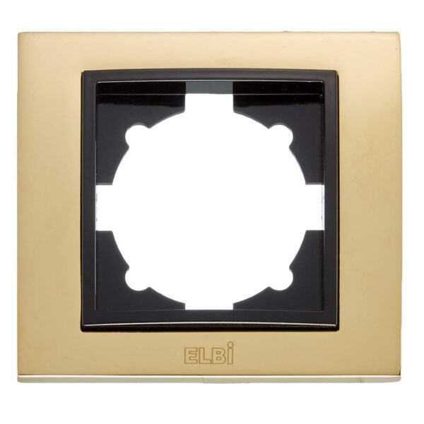 Рамка за ключове и контакти единична серия Zena Platin златно-черно на производител EL-BI Electric. - Контакти и ключове, Модулни