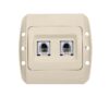 Двойна розетка за телефон 2XRJ11 cat3 T568A/B крем серия ZIRVE без крилца 10A 230V IP20 на производител EL-BI Electric.