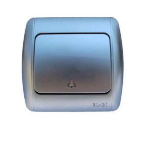 Звънчев бутон ELBI Zirve сив, за скрит монтаж, 10A/220V, надежден и удобен за жилищни и обществени електроинсталации.