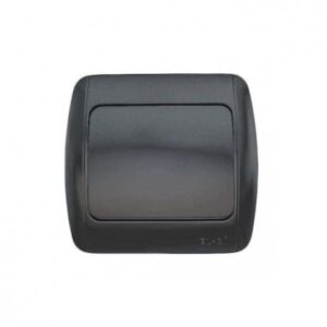 Единичен ключ ELBI Zirve Silverline черен, 10A 250V, IP20, за скрит монтаж