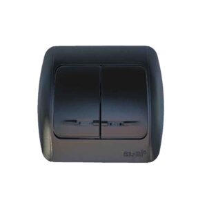 Двоен ключ с лед индикация 10A 250V IP20 ELBI Zirve Fix черен