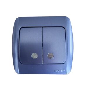 Двоен ключ със светлинен сигнал ELBI Zirve син 10A 230V IP20