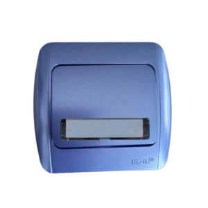 Звънчев бутон ELBI Zirve Silverline син с етикет, 10A 230V, за скрит монтаж