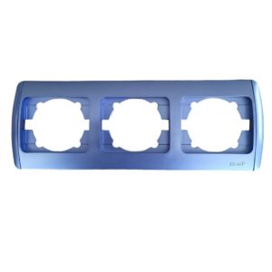 Тройна хоризонтална рамка за електрически ключове и контакти ELBI Zirve синя