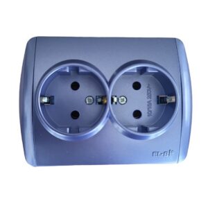 Двоен контакт ELBI Zirve син 16A 250V