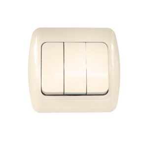 Троен ключ ELBI Tuna Fix в крем цвят, 250V, 10A, за скрит монтаж