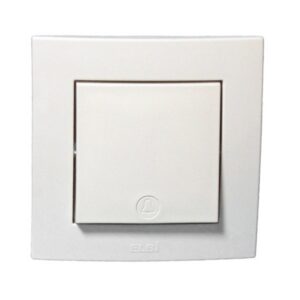 Бутон за звънец ELBI NEO бял, 10A 220V, за скрит монтаж. Надежден бутон за жилищни и офис инсталации с модерен и изчистен дизайн.