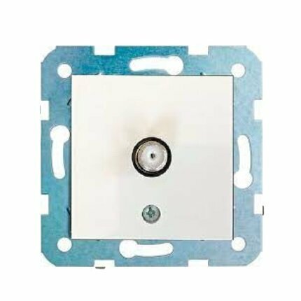 Екранирана TV розетка междинна модул механизъм и капак без рамка бяла на Ovivo за серии Grano, Mina, Loft.