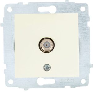ТВ розетка SAT F connector модул механизъм и капак без рамка крем на Ovivo за серии Grano, Mina, Loft.