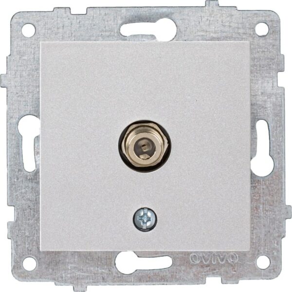 ТВ розетка SAT F connector модул механизъм и капак без рамка сива на Ovivo за серии Grano, Mina, Loft