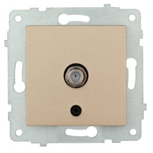 ТВ розетка SAT F connector модул механизъм и капак без рамка титан на Ovivo за серии Grano, Mina, Loft