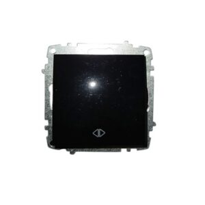 Кръстат ключ ELBI Zena Platin, черен, за управление на осветление от три места. Съвместим с всички рамки от серията. Скрит монтаж, 10A, 250V.