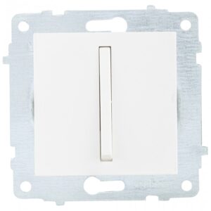 Ключ единичен модул механизъм и капак без рамка бял на Ovivo серия Slim