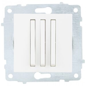 Троен ключ модул механизъм и капак без рамка бял на Ovivo серия Slim.