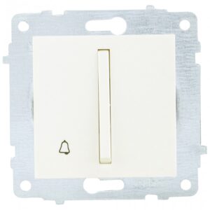 Звънчев бутон модул механизъм и капак без рамка крем на Ovivo серия Slim