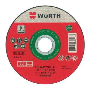 Диск за рязане RED LINE на стомана Inox ⌀115 x 1мм на производител Wurth.