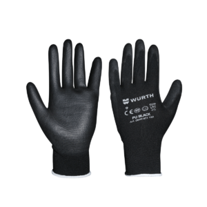 Монтажни ръкавици размер 9 PU черни на производител Wurth. Инструменти, Ръкавици