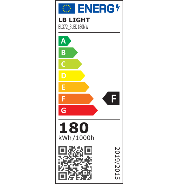 енергиен клас Промишлен лед осветител 180W 4500K IP65