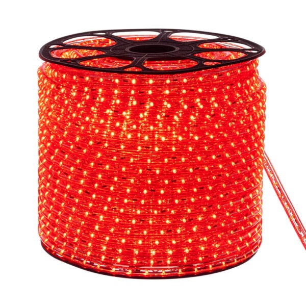 Светещ кабел LED червен, 36 броя лампи на 1 метър, 5 броя свръзки, 100 метра на производител LB Light. - Led Ленти, Осветление