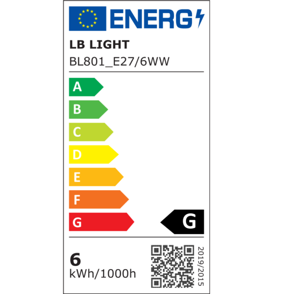 Лед SMD крушка B45 E27 6W 3000K 470lm 250V