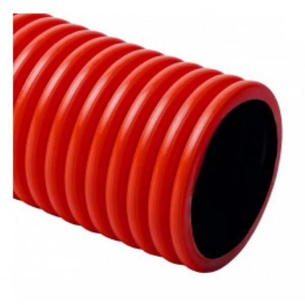 Гофрирана двуслойна тръба червена ⌀110 мм 50 метра на производител LB Light. - Гофрирани тръби, Кабелни канали
