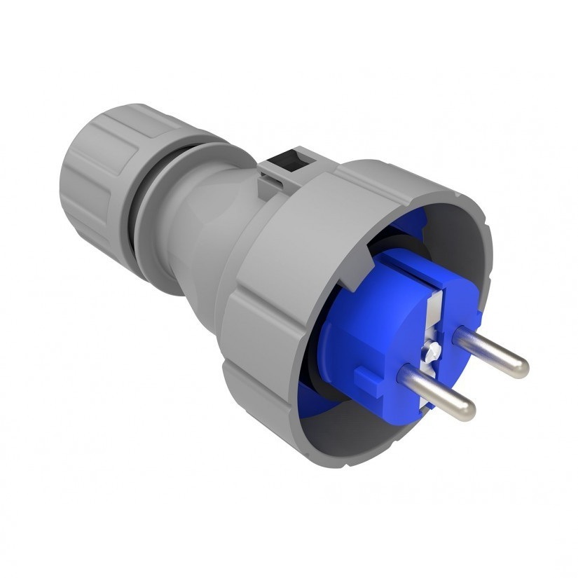 Прав щепсел Bemis 16A 220V 2P+E водоустойчив IP68 Straight Plug BS1-1402-7011