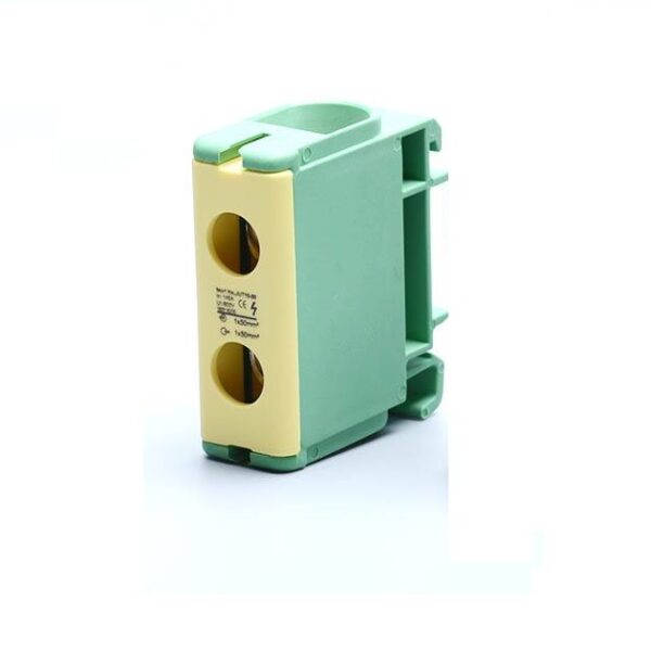 Редова клема 1P жълто-зелена 25-50мм2 1xAl145A/Cu160A 800V AC/DC на производител LB Light.