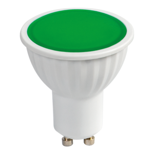 Лед светодиодна крушка луничка 5W, GU10, зелена светлина, 220V