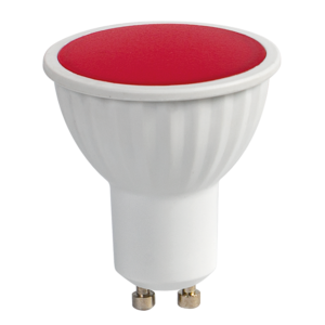 Лед светодиодна крушка луничка 5W, GU10, червена светлина, 220V